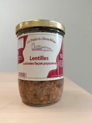 Lentilles cuisinées façon paysanne